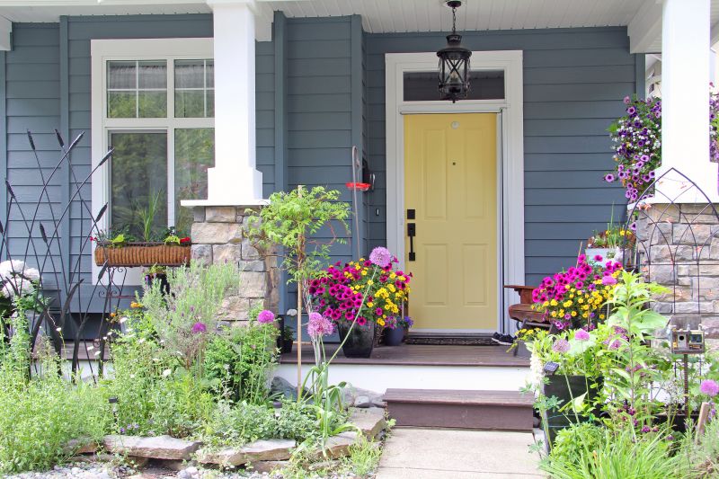 Colorful Front Door and Trim